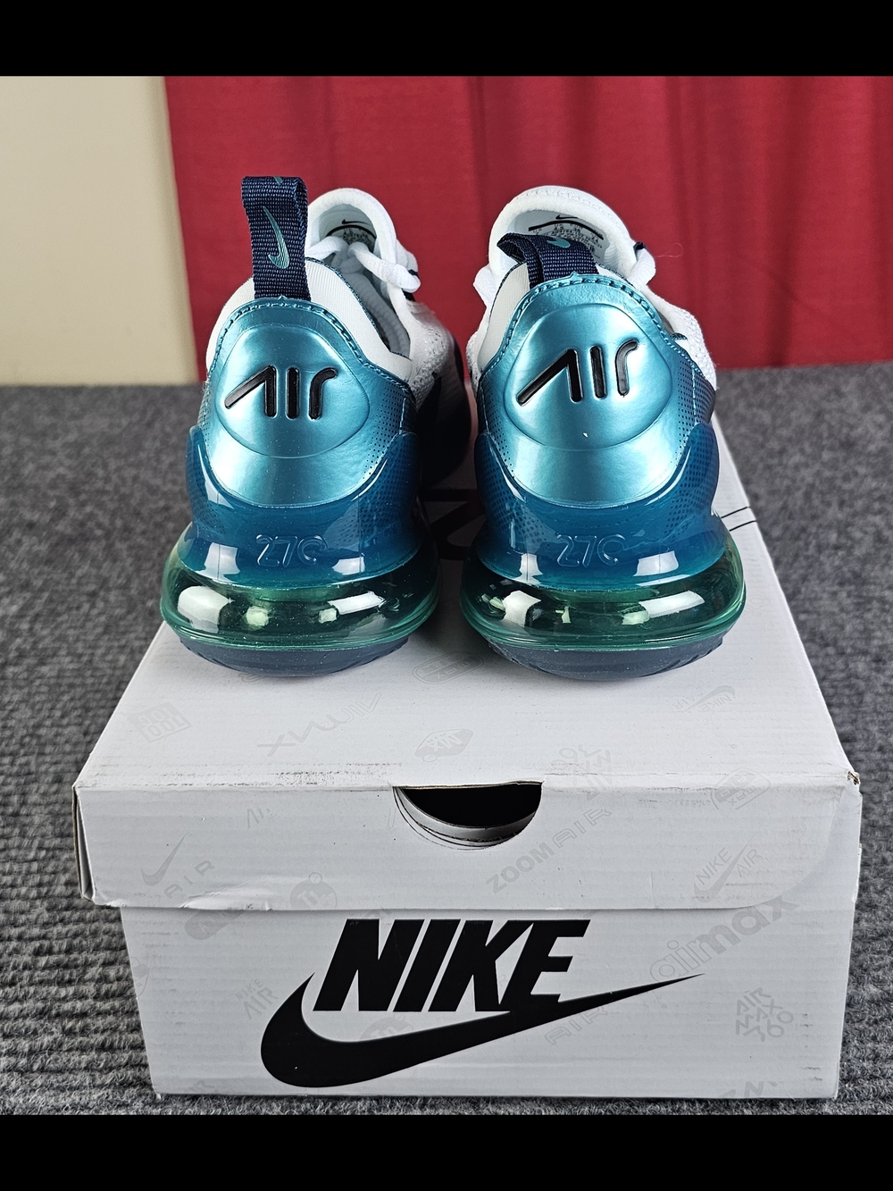 Nike Air Max 270 Women’s Running Shoes - White & Teal New 8,8.5,9 - Picture 3 of 13